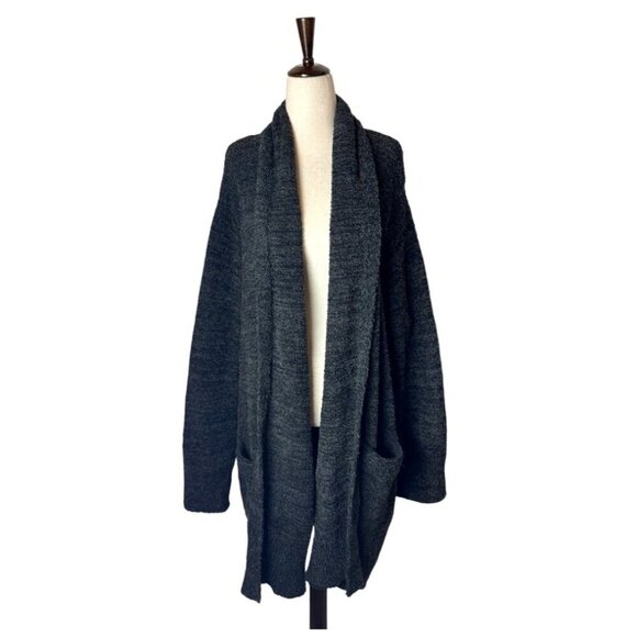 Barefoot Dreams Sweater Women 1X‎ Black CozyChic Knit Cali Open Cardigan - Picture 2 of 11